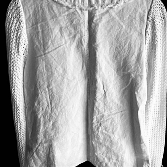 Laura Ashley. SHABBY CHIC white, cotton cardigan sweater - Picture 4 of 8